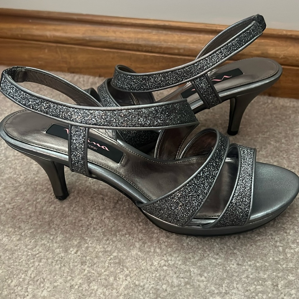 Nina Grey Sparkly Strappy Heels
